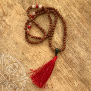 Japamala Nepali rojo para protección y oración.